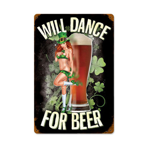 Will-Dance-For-Beer-Vintage-Sign-Metal-Sign