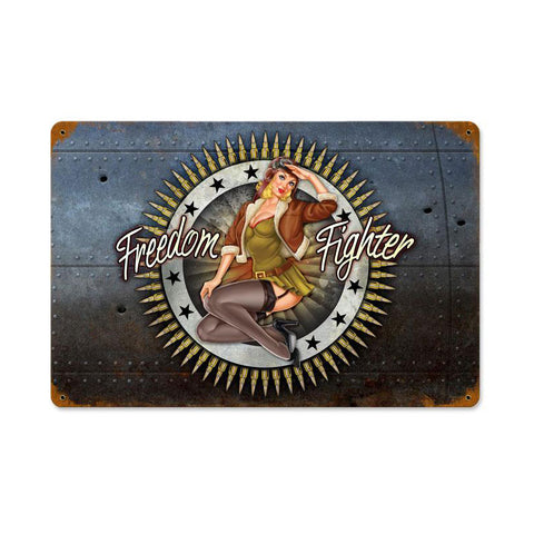 Freedom Fighter Vintage Sign Metal Sign
