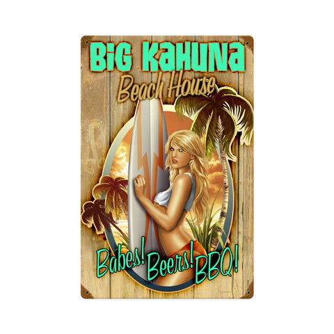 Babes Beer Bbq Vintage Sign Metal Sign