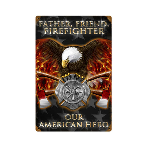Firefighter Vintage Sign Metal Sign