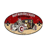Hot Rod Hell Kats Vintage Sign Metal Sign
