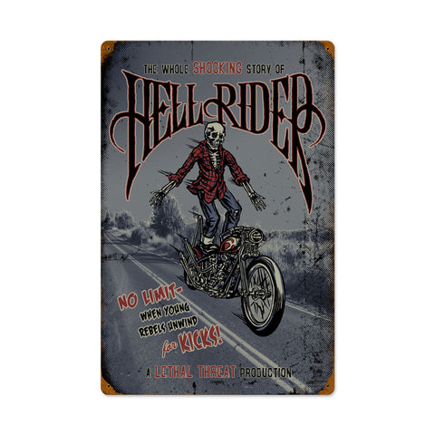 Hell Rider Vintage Sign Metal Sign