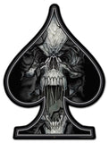 Spade Ripping Skull Metal Sign