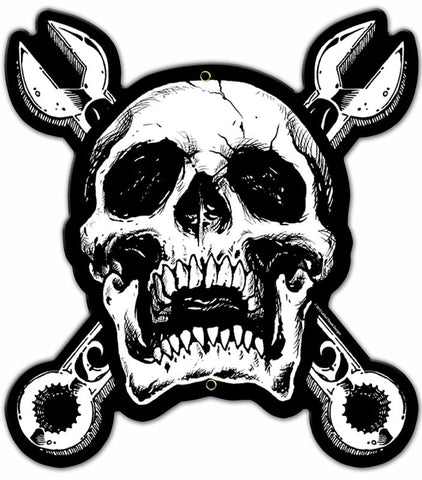 Skull-N-Cross-Wrenches-Vintage-Sign-Metal-Sign