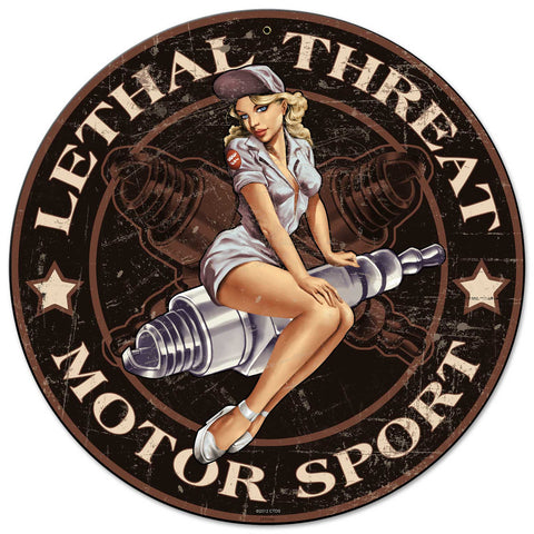 Spark Plug Round Vintage Sign Metal Sign