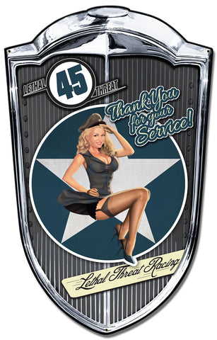 Grill Sign Bomber Babe Vintage Sign Metal Sign