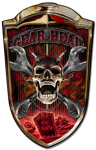 Grill Sign Gear Head Vintage Sign Metal Sign