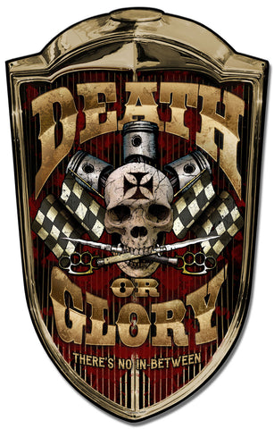 Grill Sign Death or Glory Vintage Sign Metal Sign