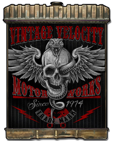 Radiator-Snake-Skull-Vintage-Sign-Metal-Sign