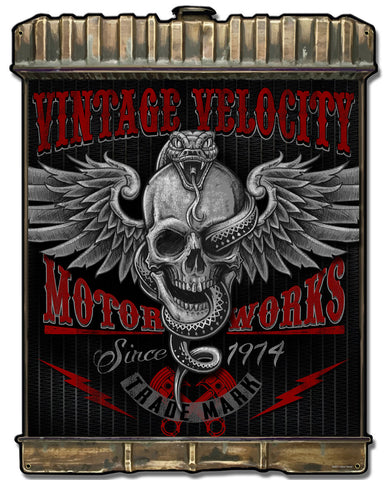 Radiator Snake Skull Vintage Sign Metal Sign