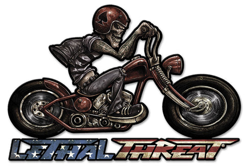 Motorcycle-Skull-Right-Metal-Sign
