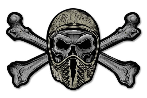 LETH213 - HELMET SKULL Metal Sign
