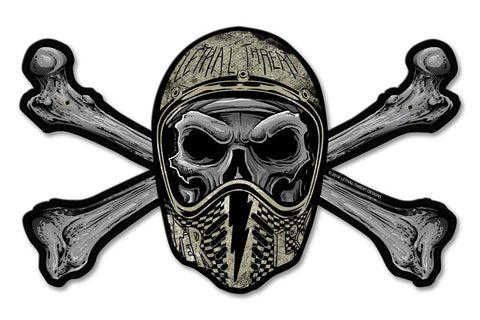 LETH213---HELMET-SKULL-Metal-Sign