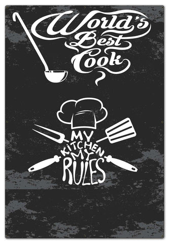 LETH216 - WORLDS BEST COOK Vintage Sign Metal Sign
