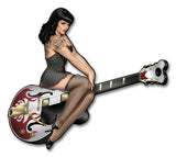 Guitar Girl Metal Sign