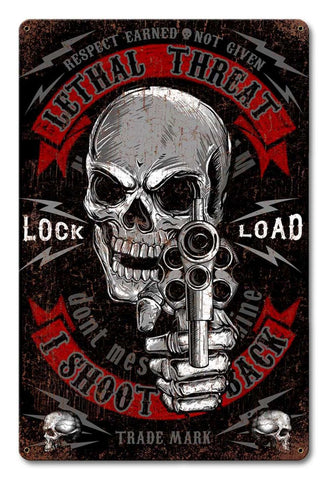 I Shoot Back Metal Sign