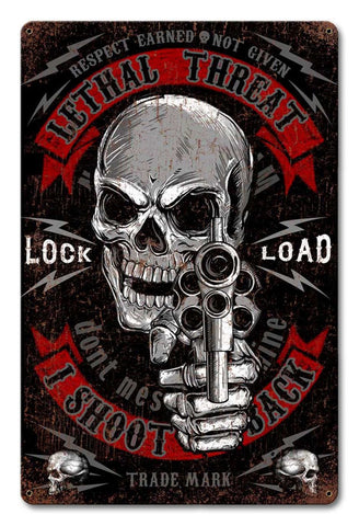 I Shoot Back Metal Sign