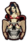 Devil Skull Girl Metal Sign