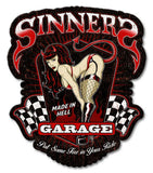 Sinners Garage Metal Sign
