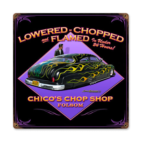 Lowered Chopped Vintage Sign Metal Sign