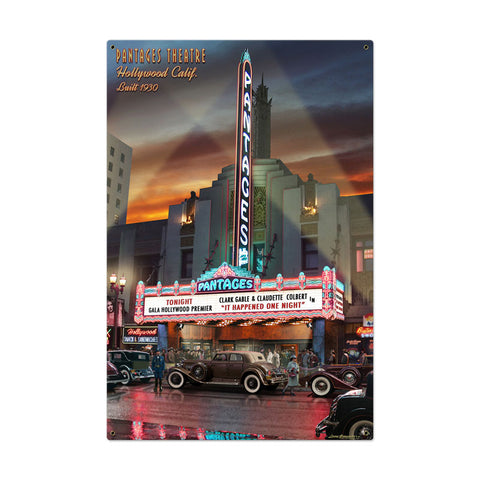 Pantages Theater Vintage Sign Metal Sign
