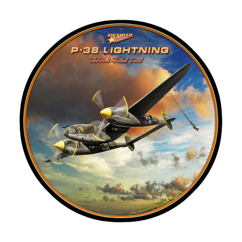 P-38 Lightning Vintage Sign Metal Sign