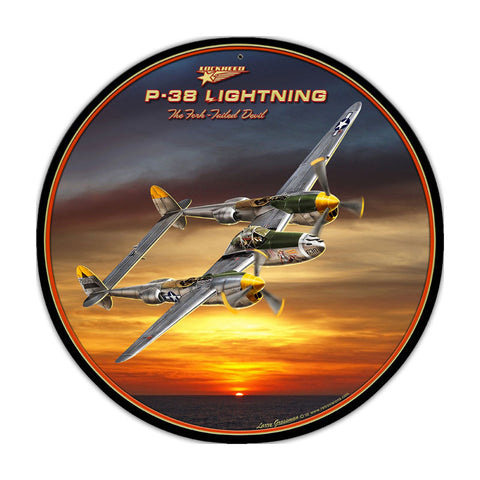 P-38 Lightning Vintage Sign Metal Sign