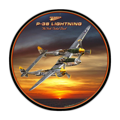 P 38 Lightning Vintage Sign Metal Sign