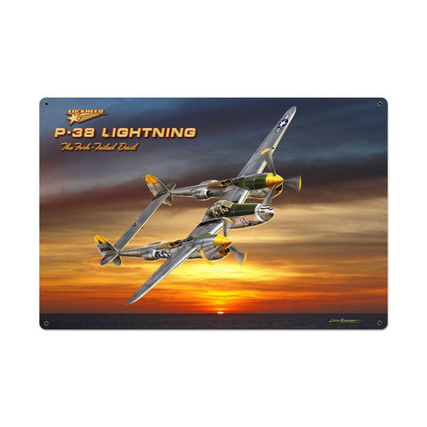 P 38 Lightning Vintage Sign Metal Sign