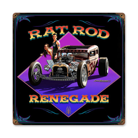 Rat Rod Renegade Vintage Sign Metal Sign