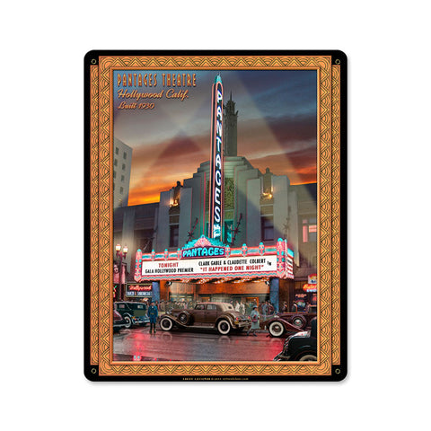Pantages Deco Vintage Sign Metal Sign