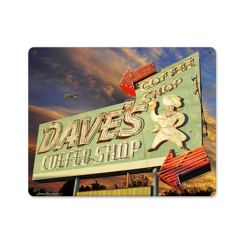 Daves Coffee Shop Vintage Sign Metal Sign