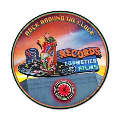 Rock-Around-The-Clock-Metal-Sign