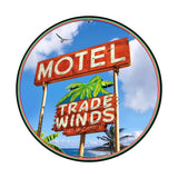 Trade Winds Motel Round Vintage Sign Metal Sign