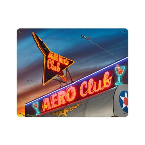 Aero Club Vintage Sign Metal Sign