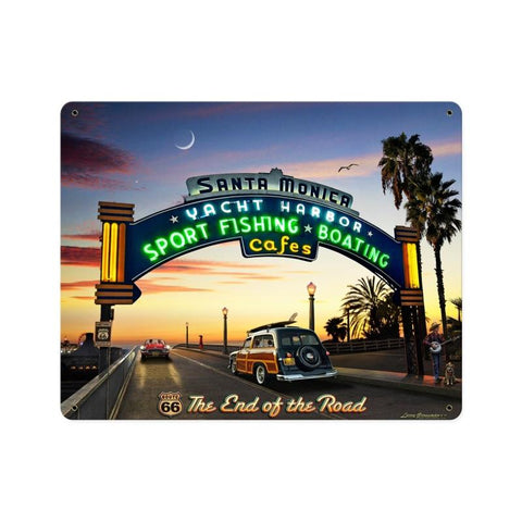 Santa Monica Pier Vintage Sign Metal Sign