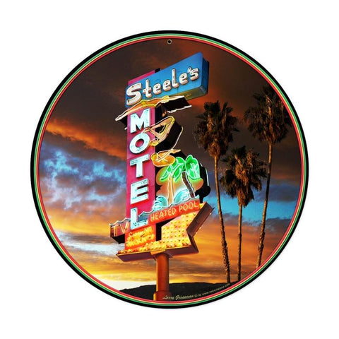 Steel's Motel Sign Vintage Sign Metal Sign