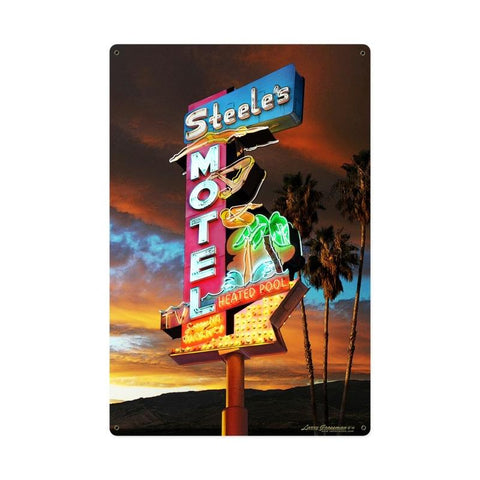 Steel'S-Motel-Sign-Vintage-Sign-Metal-Sign