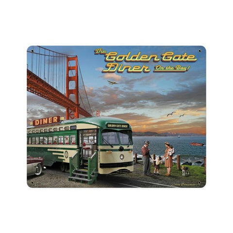 Golden Gate Bridge Diner Sign Vintage Sign Metal Sign