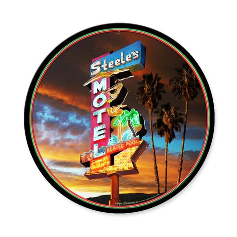Steels Motel Vintage Sign Metal Sign