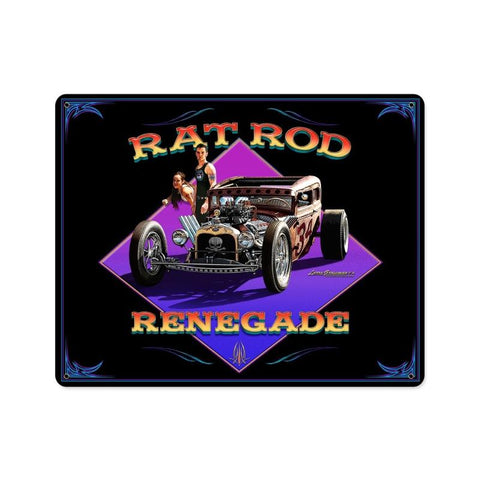 Rat Rod Renegade Vintage Sign Metal Sign