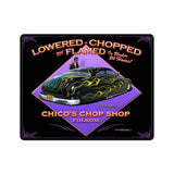 Lowered Chopped & Flamed Vintage Sign Metal Sign