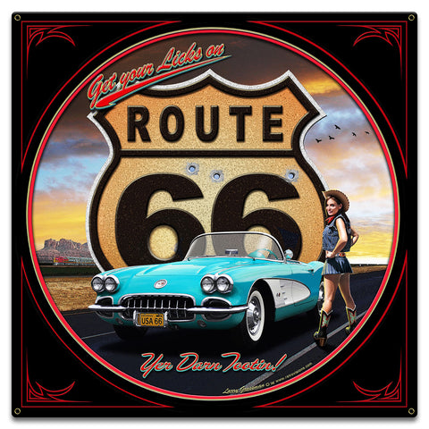 Route-66-Girl-Metal-Sign-18in-X-18in-Metal-Sign