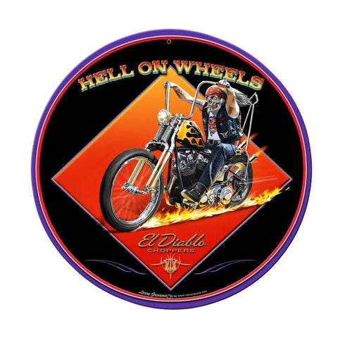 Hell On Wheels Vintage Sign Metal Sign