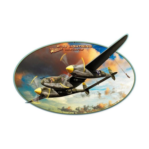 P 38 Lightning Vintage Sign Metal Sign