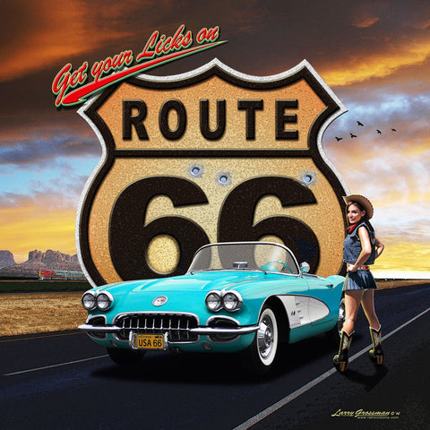 Route 66 Girl Metal Sign