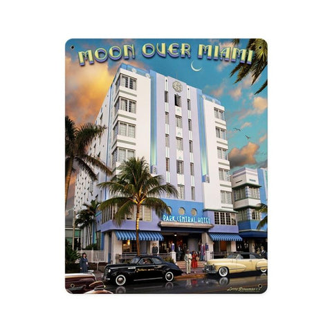 Moon Over Miami Vintage Sign Metal Sign