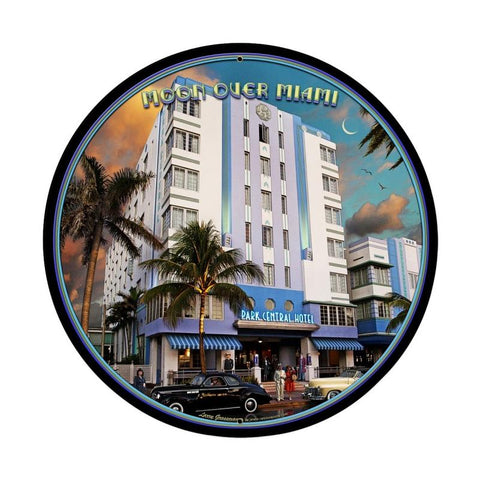 Moon Over Miami Vintage Sign Metal Sign