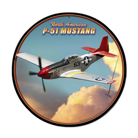 P-51 Mustang Vintage Sign Metal Sign