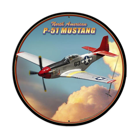 P-51 Mustang Vintage Sign Metal Sign